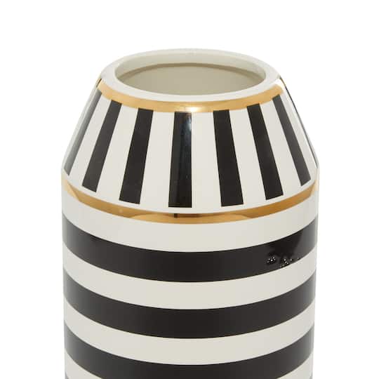 Black Ceramic Modern Vase, 13" x 5" x 5"